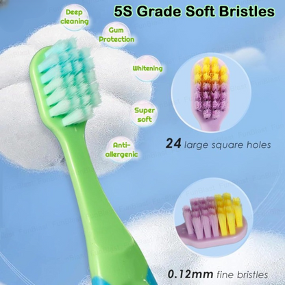 CHOFN Kids Toothbrush Set (312 Years) Soft Bristles with Toy Car