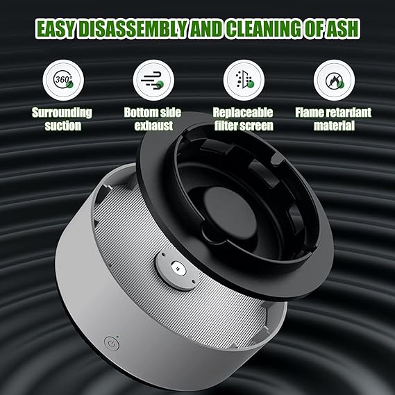 Ashtray With Air Purifier, Ashtray Smokeless | Multipurpose Ashtray With Air Purifier