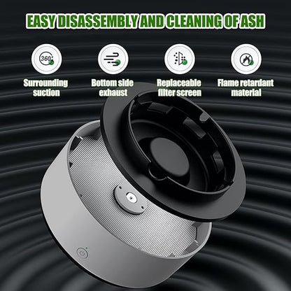 Ashtray With Air Purifier, Ashtray Smokeless | Multipurpose Ashtray With Air Purifier