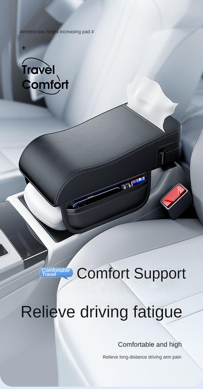 Car Armrest Box Height Pad Universal Central Elbow Rest Support Leather Auto