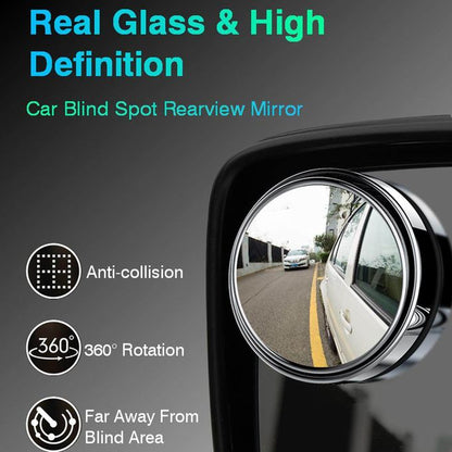 2pcs Round Blind Spot Mirrors Wide-Angle Lens for Enhanced Rear and