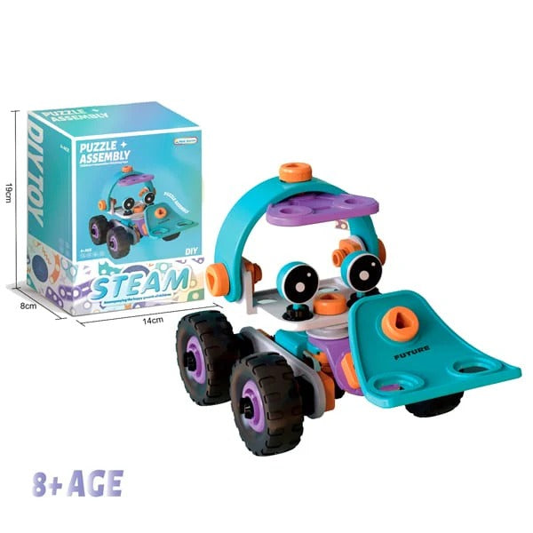 DIY Soft Rubber Building Puzzle Truck Toy Set for Kids Creative