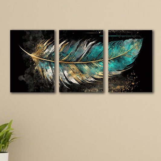 set of 3 leaf art wooden frames for wall decoration / sticky