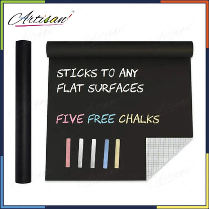 Artisan - Blackboard Chalkboard Vinyl Sticker Washable, Reusable - DIY Black Board