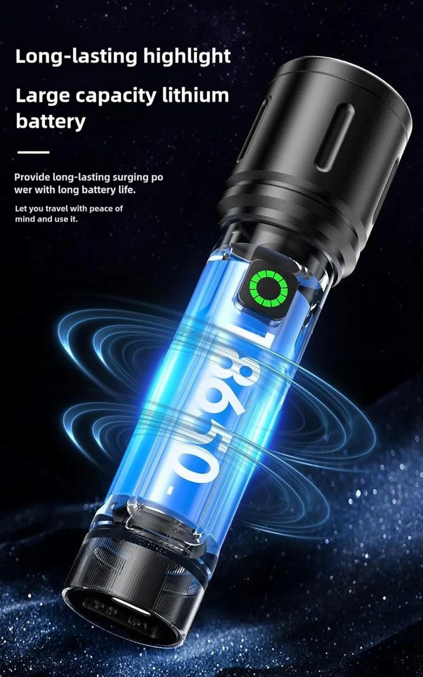 Rechargeable White Laser Super Battery Aluminum LED Flashlight, Body Tactical,Long Battery