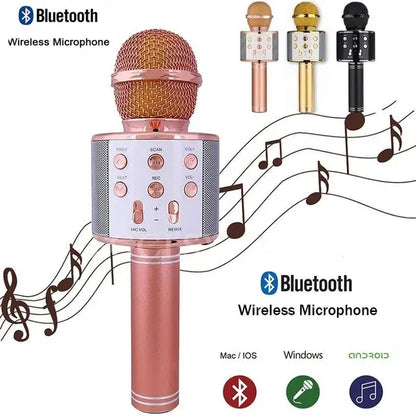 Bluetooth Microphone Karaoke Wireless Microphone Professional Speaker Handheld Microfone Player Singing Recorde