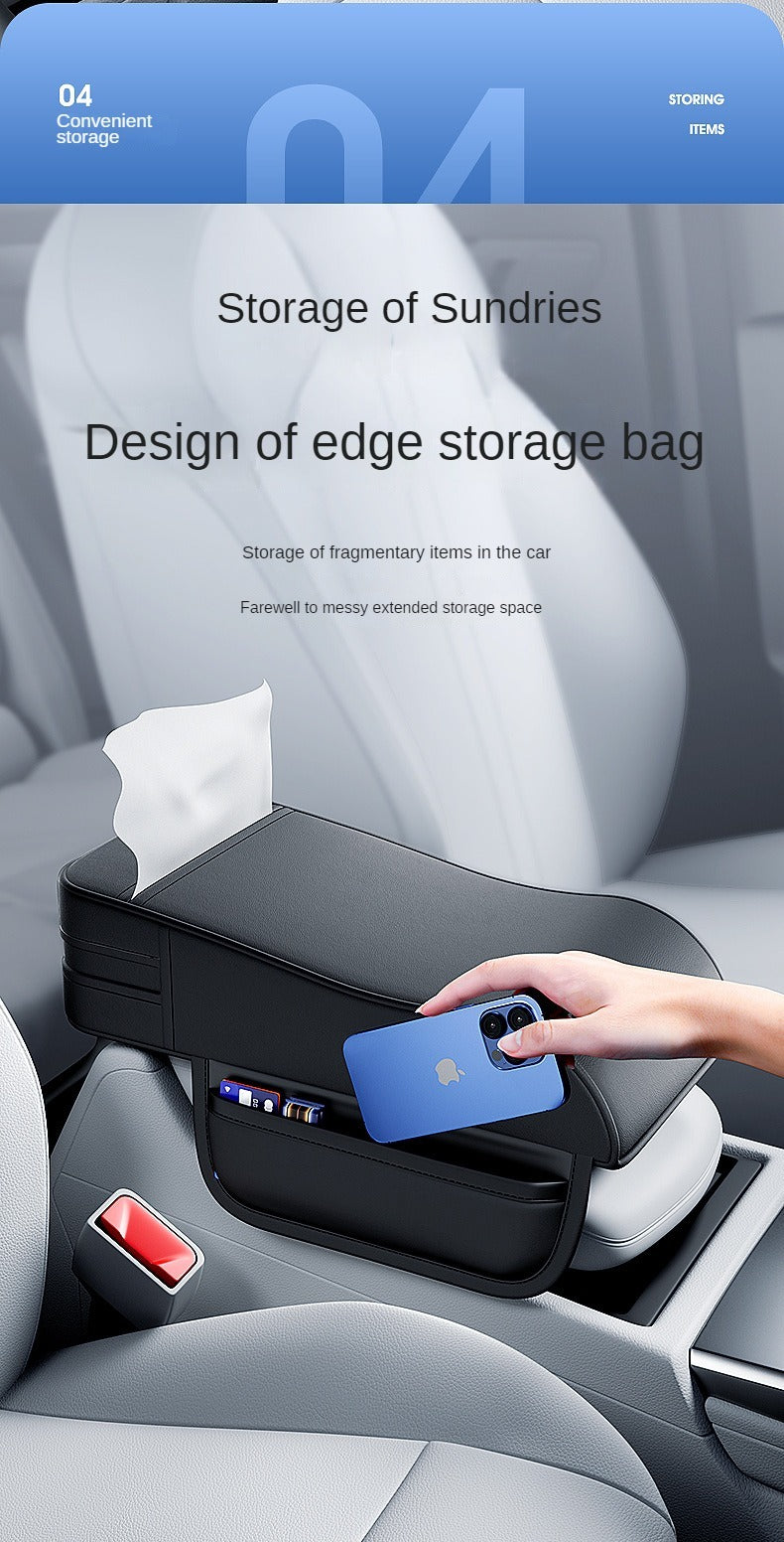 Car Armrest Box Height Pad Universal Central Elbow Rest Support Leather Auto