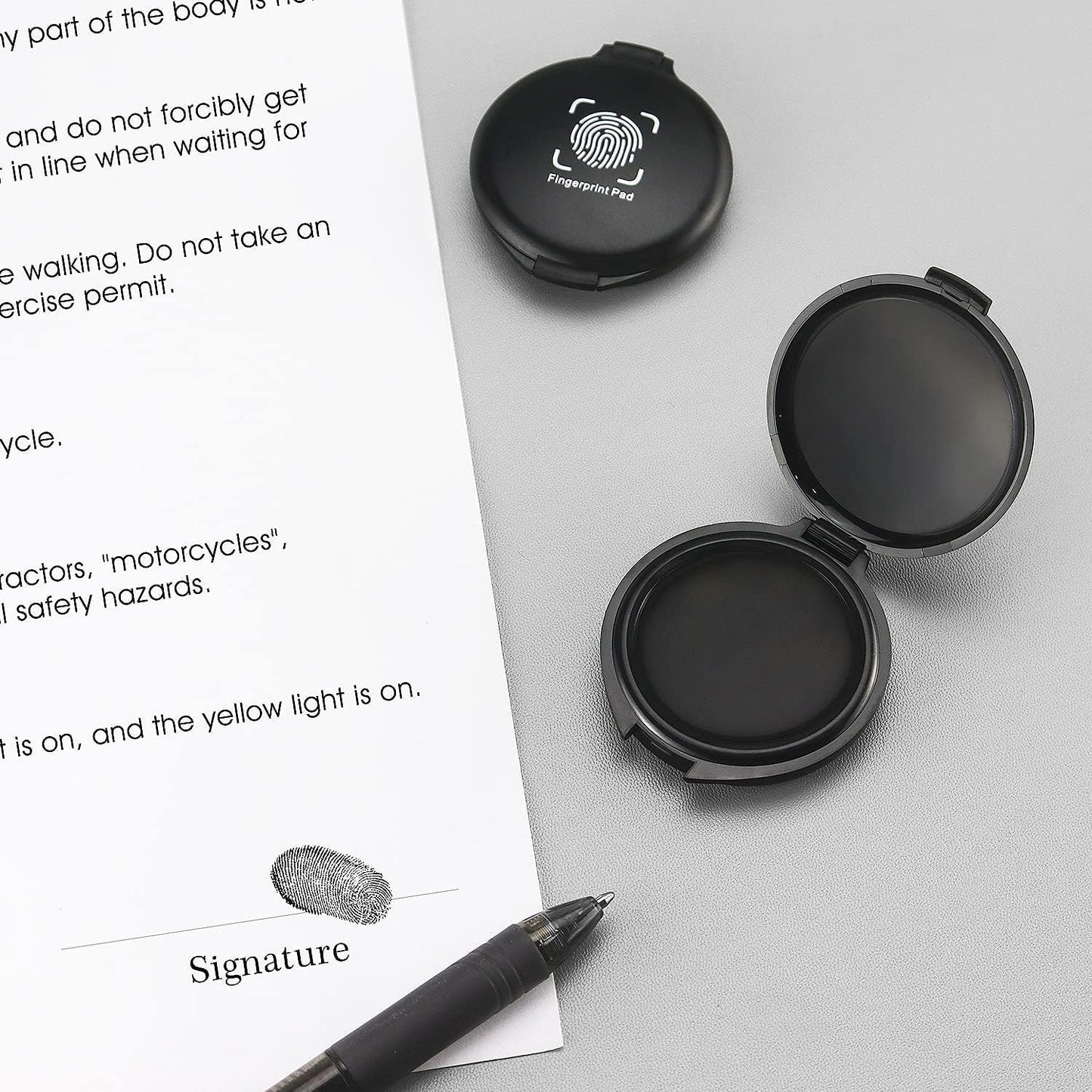 Black Stamp Pad Waterproof Mini Fingerprint Ink Pad Portable Black Thumbprint Ink