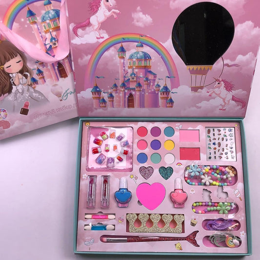 Beauty Makeup Kit for Doll Girls Children's Cosmetics Makeup Eyeshadow Palette Nail