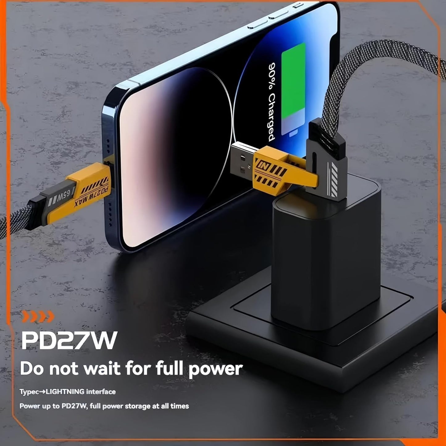 4-in-1 Multi USB Charging Cable USB-C to USB-C, USB-C to Lightning,