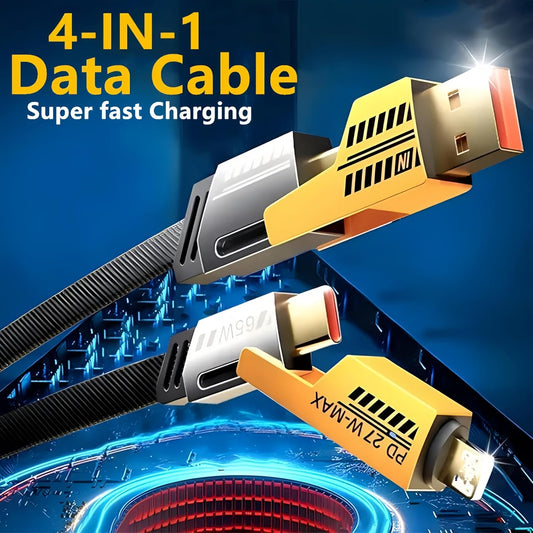 4-in-1 Multi USB Charging Cable For IPhone and Type C |