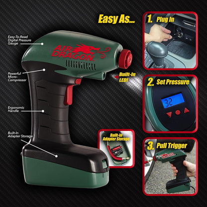 Air Dragon Portable Air Compressor Build in Light Great For Sport Ball,