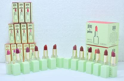 Pixi 12-Color Waterproof &amp; Long-Lasting Lipstick Set - Vibrant, Smudge-Proof Shades for