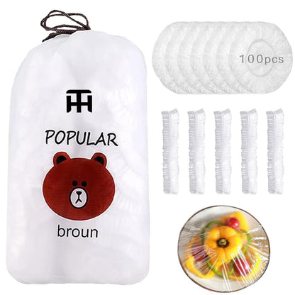 Combo Deal Disposable Food Cover Plastic Wrap 100 Pcs + 2 Pcs