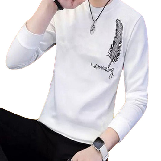 Men's Stylish Leaf Print Full Sleeves T-Shirt - Latest Designer Summer Collection