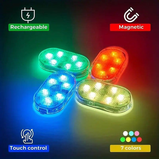Car LED Lights Interior Magnetic Auto Interior lighting USB Rechargeable Portable LED