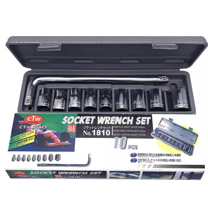 CTW-1810 | 10 Piece High Quality Socket Wrench Set Spanner Car Machine