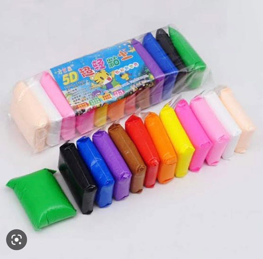 5D New 12 Colors Dough Playdough Polymer Clay DIY Toy Super Light