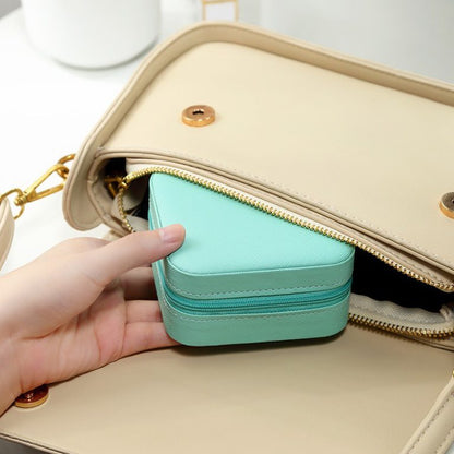 Travel Leather Pocket Jewellery Organizer with Box (Mix/Random color)