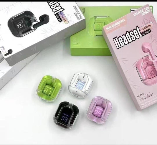 Air 31 Earbuds Wireless Earbuds With Crystal Transparent Case With Type-C Charging