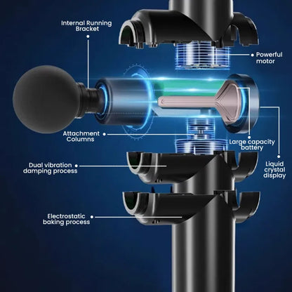 4 in 1 Multi-Function Vibration Massage Gun Professional Ultra Quiet Pain Relief