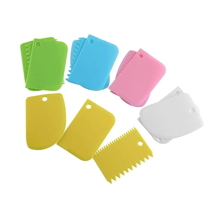 3PCS/Set DIY Cake Cream Scraper Set Cake Decorating Tools Multifunctional Irregular Teeth