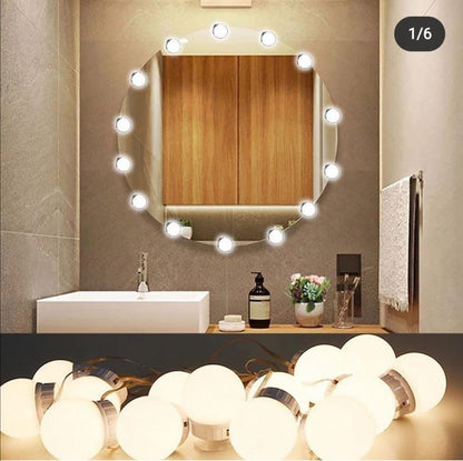 Vanity Light LED Bulbs for Makeup Mirror Stand 10 Bulbs with 3