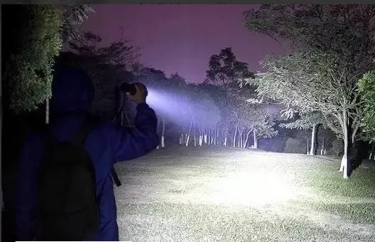 LED Flashlight YM-P19-TG (1 power + 1 large, acc. + TYPE-C) zoom