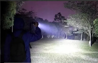 LED Flashlight YM-P19-TG (1 power + 1 large, acc. + TYPE-C) zoom