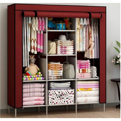 3 Door Fancy &amp; Portable Foldable Closet Wardrobe Storage Organizer with Shelves