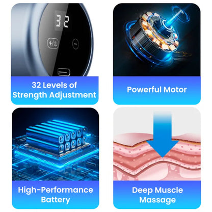 4 in 1 Multi-Function Vibration Massage Gun Professional Ultra Quiet Pain Relief