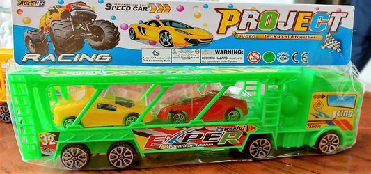 Car Carrier Long Toy Truck - Friction Powered Loader for Kids (random