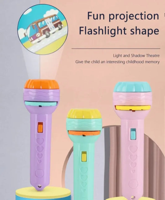 Slide Projector Torch Projection Light,Children's Flashlight Toy Projection Flashlight Early Education Picture