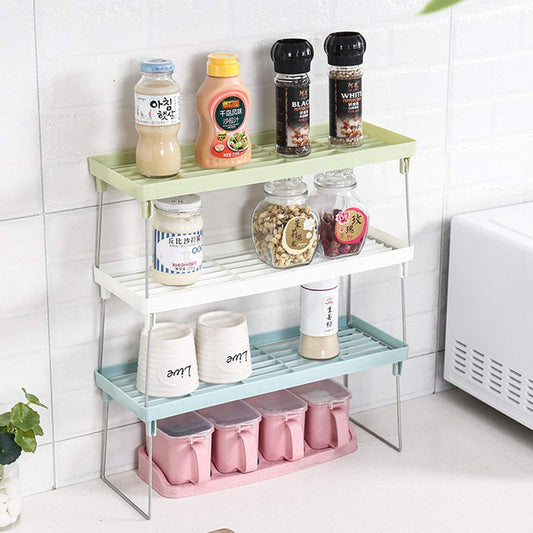 Folding Stack up shelf for spice jars Cabinet Shelves foldable Shelf Stand
