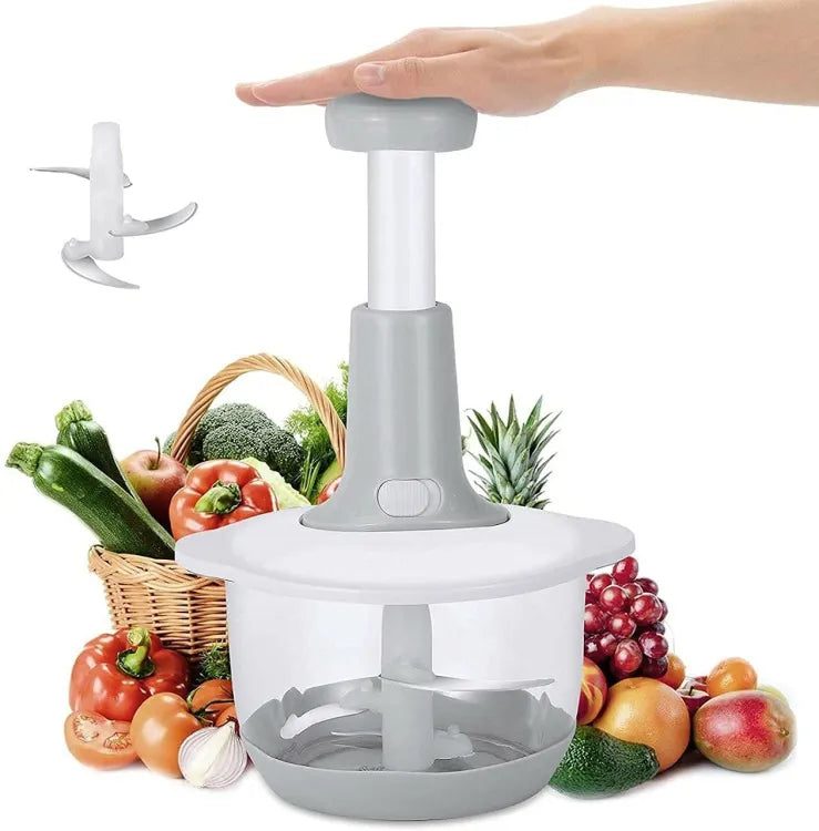 Manual Hand Push Chopper | Multi-functional Vegetable Meat Grinder, Grater, Chopper -2
