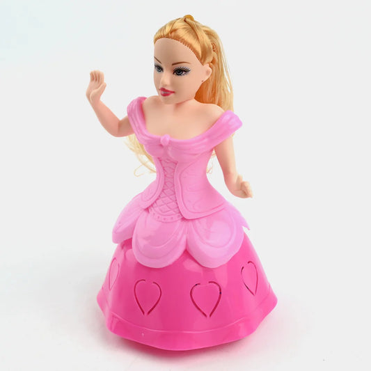 Magical Twirling Light-Up Dancing Princess Doll Toy with Music, Rotating Dress &amp;