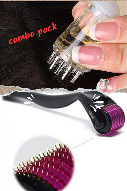 Comb pack Scalp Root Hair Oil Applicator | Derma Roller Size