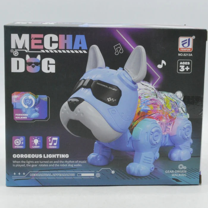 Mecha Dog Interactive Robot Toy - Walking, Music &amp; Lights for Kids