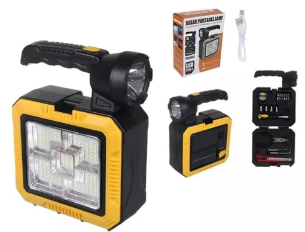 Solar Portable Lamp 7739-L Rechargeable LED Light for Outdoor &amp; Emergency