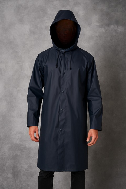 Premium Waterproof Long Raincoat with Adjustable Hood Unisex Outdoor Protection (Random