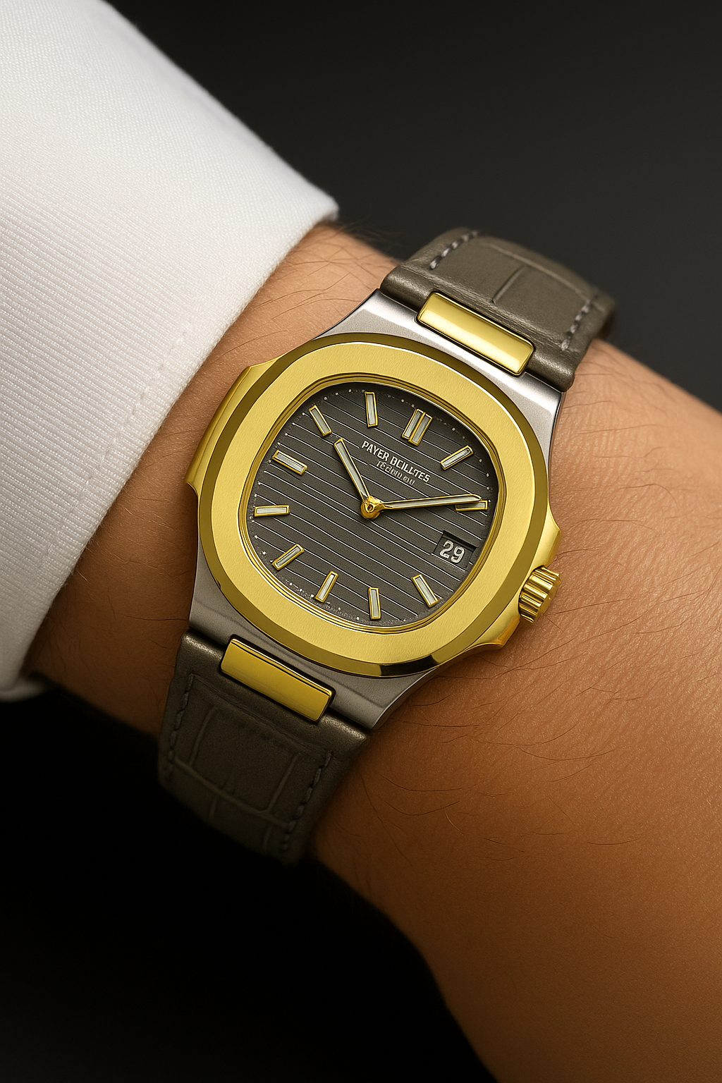 Patek Philippe Nautilus 8044 Grey Gold Tone | 3ATM Water Resistant