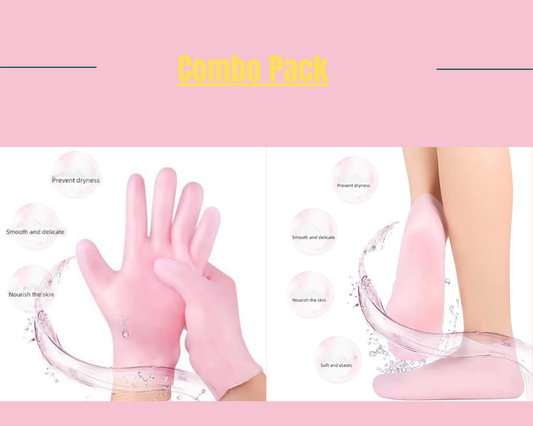 (Combo Pack - Hight Quality) Moisturizing Glove and Socks Set, Silicone Gel