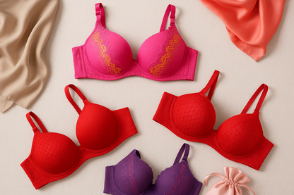 Silk Embroidered Padded Bra for Women Luxury Undergarment with Soft Silk - CheckNpays