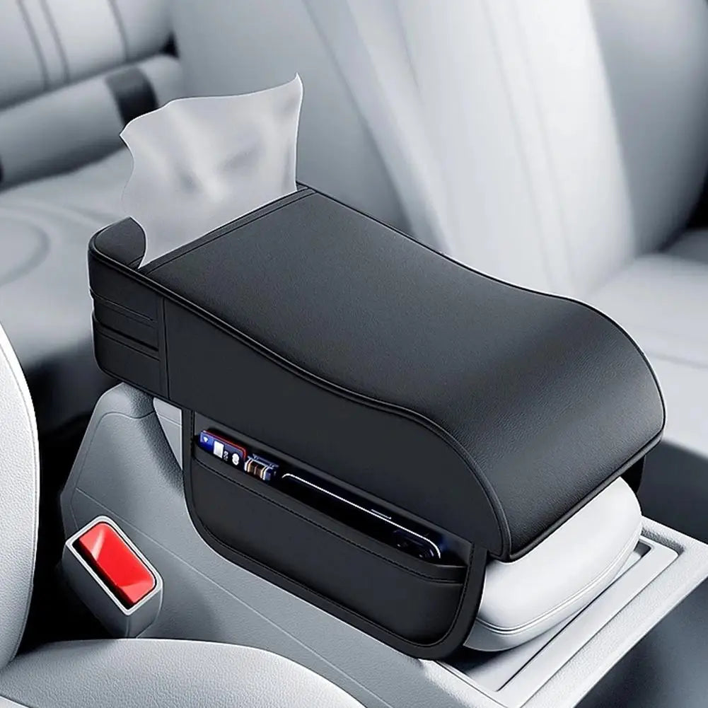 Car Armrest Box Height Pad Universal Central Elbow Rest Support Leather Auto