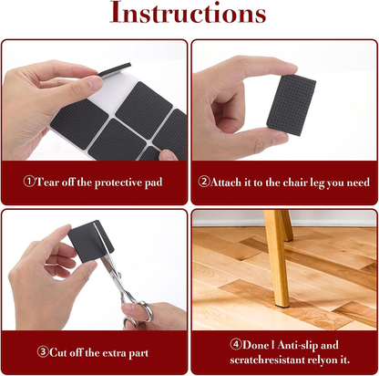 Pack of 2/ 18 /8 Self-Adhesive Furniture Pads Rubber Floor Protector Non-Slip