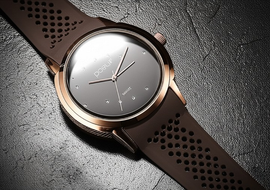 Men's Quartz Watch Stainless Steel Dial with Silicone Strap, Casual Analog