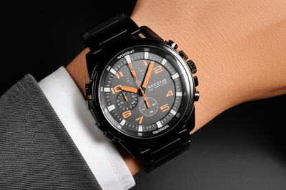 Stainless Steel Men’s Watch Waterproof, Sporty Design with Box - CheckNpays