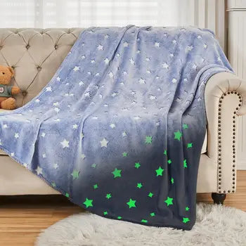 Glow in The Dark Stars Blanket Soft Cozy Blankets for Bed Couch