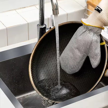 Multipurpose Wire Dishwashing Gloves | Dishwashing Rags for Wet and Dry, Steel