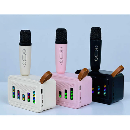Portable Bluetooth Karaoke Outdoor Speaker System with Wireless Microphone (Random Color)
